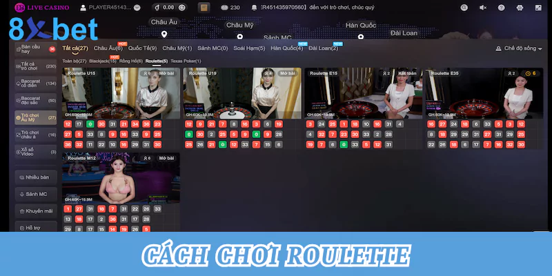 Hướng dẫn cách chơi Roulette đúng chuẩn tại nhà cái 8xbet Cách chơi Roulette